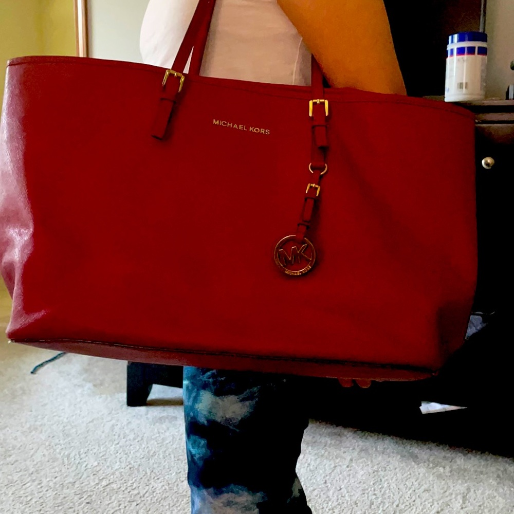 Large Michael Kors Red Tote bag